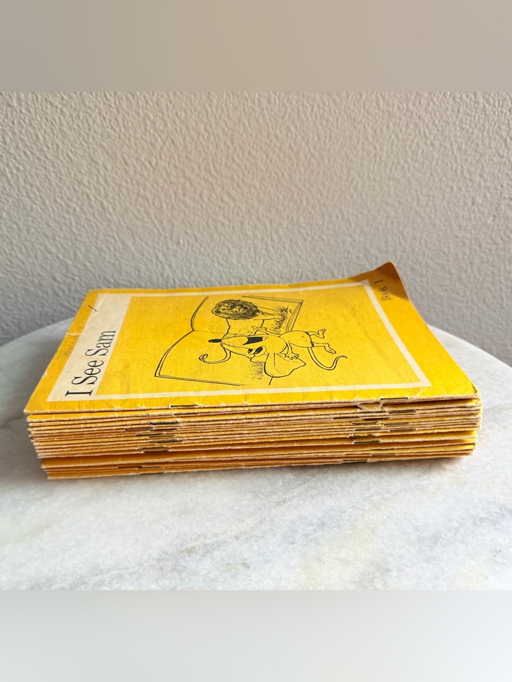 Vintage "I See Sam" Yellow Read-Aloud Book Set 26 books